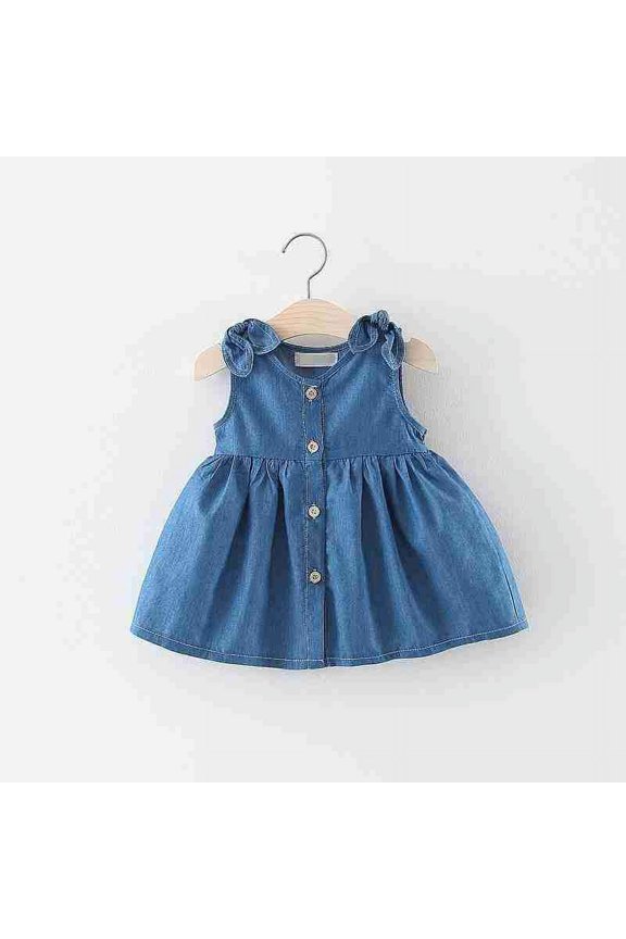 Baby Girls Dress Toddler Girl Denim Dress Infant Sleeveless Dresses Baby Girls Clothes Summer Dress Princess Party Dress Sundress