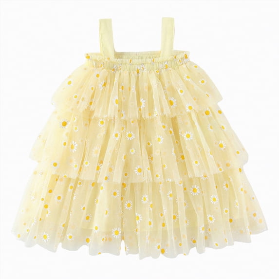 Baby Girls Dress Toddler Girl Strap Floral A-Line Princess Dresses Kids Summer Beach Vacation Clothes