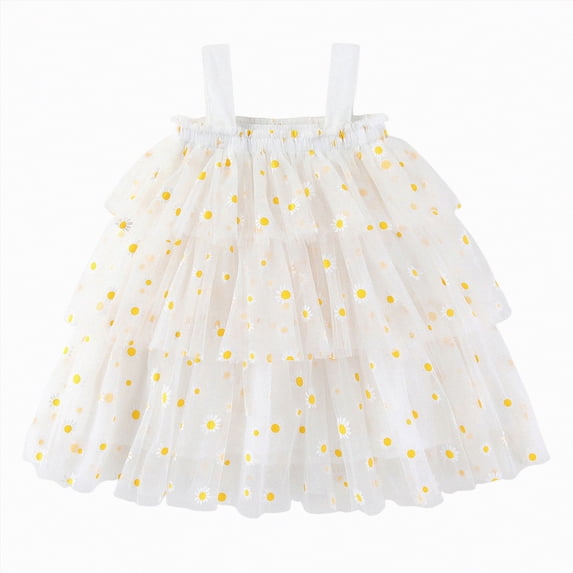 Baby Girls Dress Toddler Girl Strap Floral A-Line Princess Dresses Kids Summer Beach Vacation Clothes