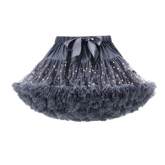 Baby Girls Elastic Chiffon Petticoat Puffy Tutu Tulle Skirt Princess Ballet Dance Pettiskirts Underskirt Multi-Layer 5 Years-9 Years