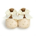 thumbnail image 1 of Baby Girls Fall Shoes Floral Pattern Big 3D Bow Non-Slip First Walking Adorable Soft Sole PU Shoes, 1 of 9