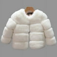 thumbnail image 1 of Baby Girls Faux Fur Coat Winter Children Girls Long Sleeve Christmas Jacket Warm Kids Girls Snow Coat Girls Outerwear Clothing, 1 of 6