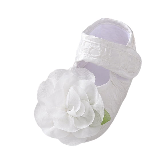 Baby Girls First Walking Shoes Bowknot Flower Solid Shoes Fashionabl Hook Loop Barefoot Sneakers Size 6-10 Months