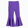 thumbnail image 1 of Baby Girls Flare Pants Toddler Ruffle Bell Bottoms Pants Trousers Infant Fall Winter Outfits 4-5 Years,Dark Purple XZNPDUCQ, 1 of 9