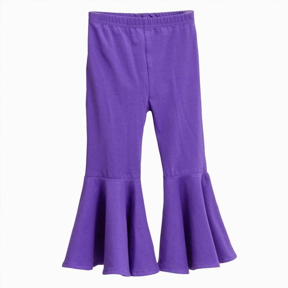Baby Girls Flare Pants Toddler Ruffle Bell Bottoms Pants Trousers Infant Fall Winter Outfits 4-5 Years,Dark Purple XZNPDUCQ
