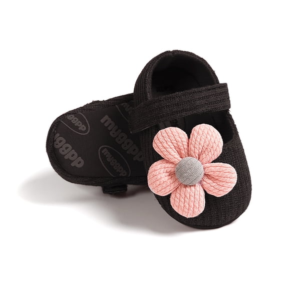 Baby Girls Flats with Flower Floral Princess Wedding Dress Shoes Soft Sole Newborn Infant Anti-Slip Crib First Walkers Shoes