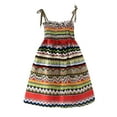 thumbnail image 1 of Baby Girls Floral Bohemian Flowers Sleeveless Halter Casual Beach Dresses,Size 100-160, 1 of 7