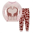 thumbnail image 1 of Baby Girls Giraffe Pyjamas Nighties Winter Long Sleeve Pjs Cotton Nightwear Toddler Two Piece Sleepwear Kids Pink Clothes Set 3T, 1 of 7