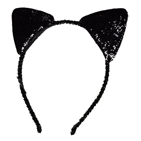 Baby Girls Glitter Headband Cat Ear Hair Head Hairband Photography Props Black One Size