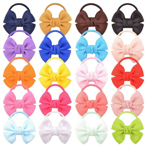 Baby Girls Hair Ties With Bows Elastic Ponytail Holders For Toddler Soft Hair Accessories