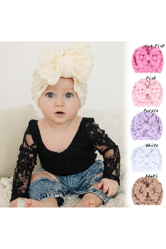 Baby Girls' Hats & Caps Knotted Turban Cute Toddler Hat Hair Accessories 3-36M