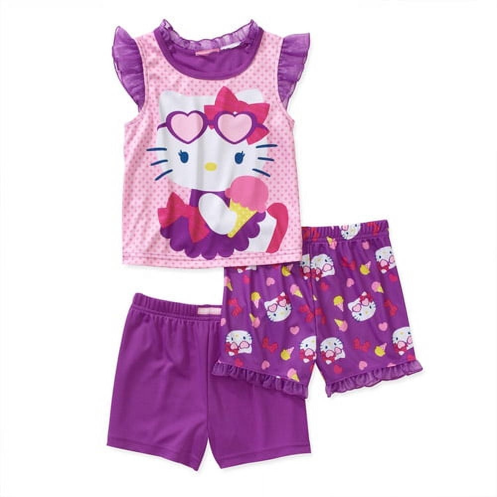 Baby Girls' Hello Kitty 3 Piece Short Sl