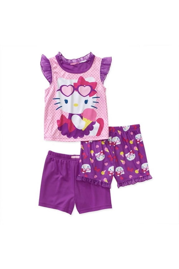 Baby Girls' Hello Kitty 3 Piece Short Sl