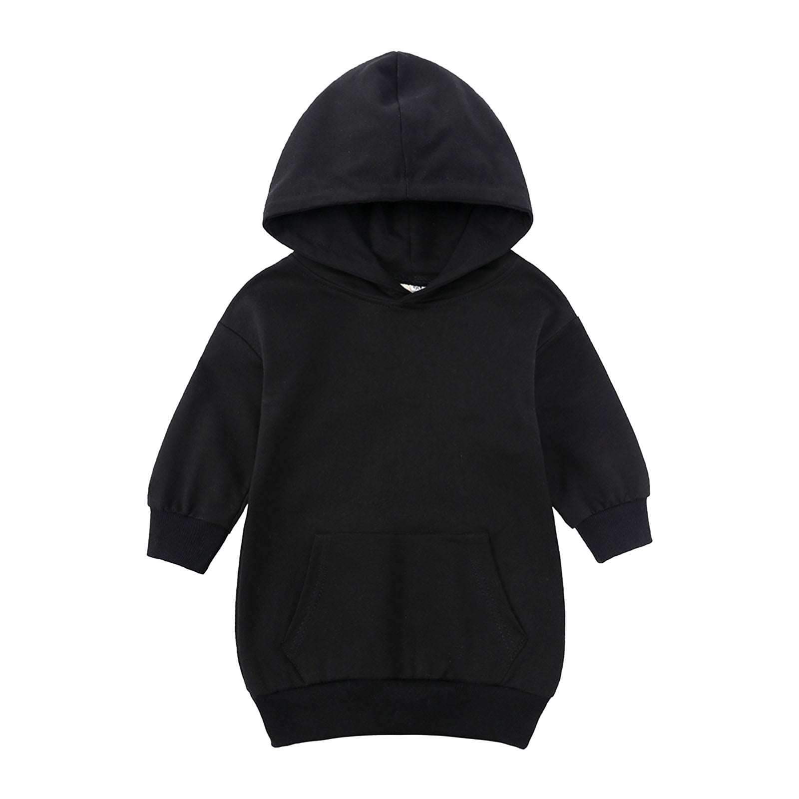 Baby Girls Hoodies Solid Color ONeck Long Sleeve Top Pullover Loose