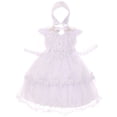 thumbnail image 1 of Baby Girls Infant Organza Tulle Bonnet Cape Baptism Christening Dresses White 0 (TR03K1), 1 of 4