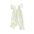 thumbnail image 1 of Baby Girls Jumpsuit, Fly Sleeve Solid Summer Casual Rompers Clothes with Pockets, 1 of 9