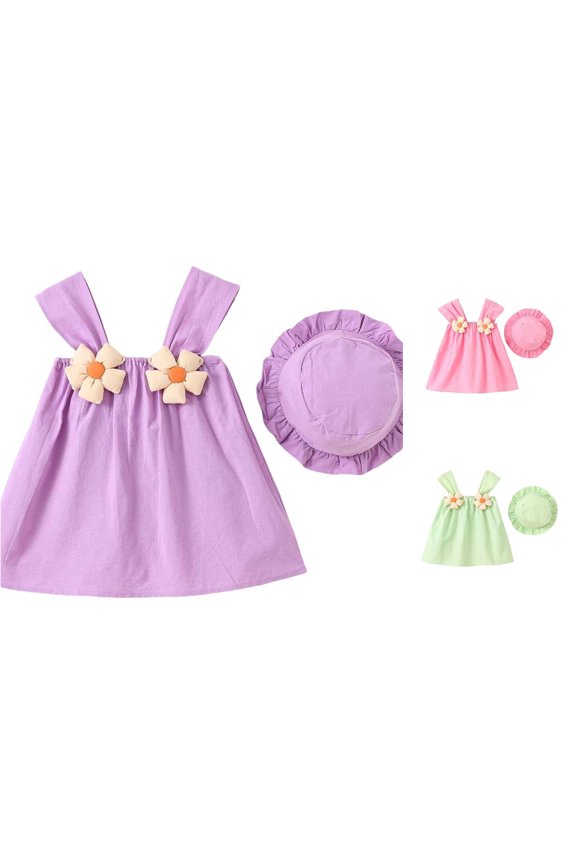 Baby Girls Kids Clothes Summer Toddler Floral Ruched Sleeveless Dresses Girls Dress Baby Dresses 4-5 Years