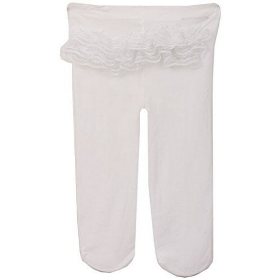 Baby Girls Kids Toddler Ruffle Lace Rhumba Legging Tights Stockings Leg Warmer White 0M-6M