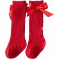thumbnail image 1 of Baby Girls Knee High Socks Breathable Cutout Mesh Cute Bows Dress Socks Newborn Stockings Clothing Accessories, 1 of 7