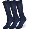 thumbnail image 1 of Baby Girls Knee High Socks Cotton Uniform Socks Tube Ruffled Stockings Newborn Infant Toddler (Pack of 3/5), 1 of 1