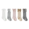 thumbnail image 1 of Baby Girls Knee High Socks with Bow Long Stockings Infants Toddlers Ruffled Socks(0-5Y), 1 of 6
