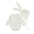 thumbnail image 1 of Baby Girls Knitted Romper Long Sleeve Jumpsuit Unisex Bodysuit with Hat Clothes Fall Winter Outfits, 1 of 7