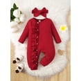 thumbnail image 1 of Baby Girls' Lace Decorated Jumpsuit With Headband, 1 of 5