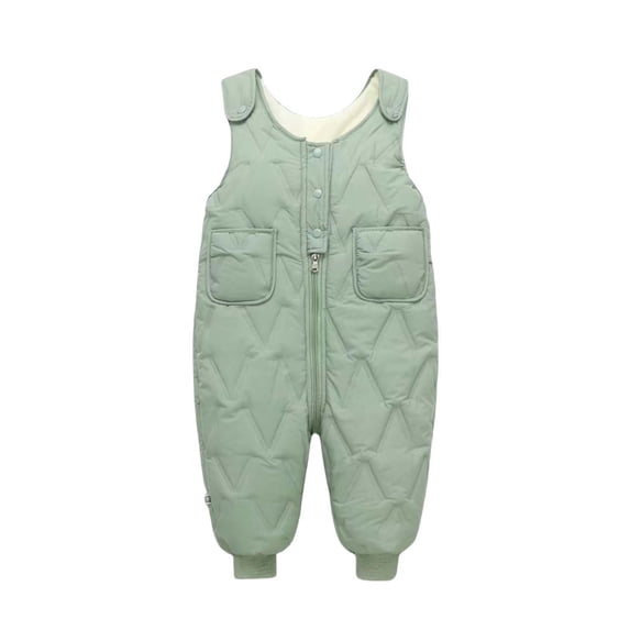 Baby Girls Leggings Jumpsuit Boys and Girls Baby Romper Plus Fleece Overalls Green 6-12 Months