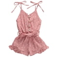 thumbnail image 1 of Mevireiy Baby Girls Leopard Romper Overalls Strap Button Sleeveless Halter Summer Jumpsuit Shorts Outfits, 1 of 8