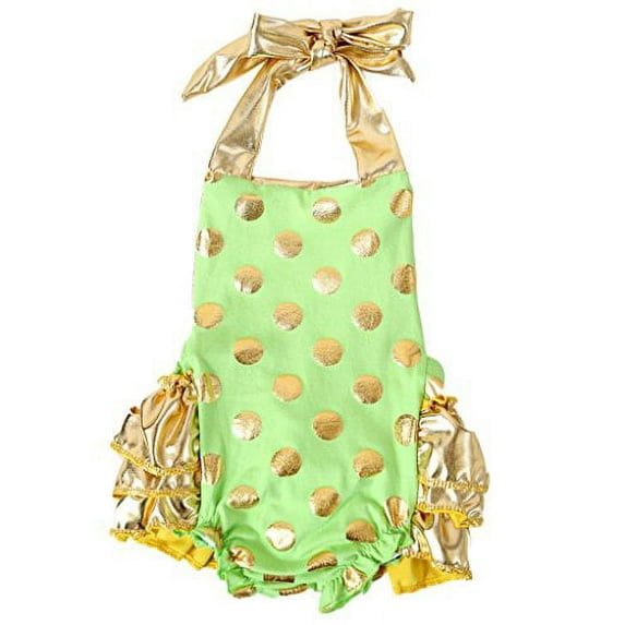 Baby Girls Lime and Gold Bubble Romper 18-24 Months