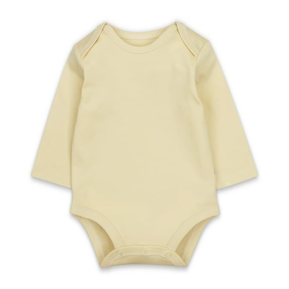 Baby Girls Long Sleeve Bodysuit One Piece Clothes Solid Color Romper Onesie for Kids Size 3-6 Months