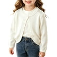 thumbnail image 1 of Baby Girls' Long Sleeve Cardigan Knit Button Closure Bolero Shrug Toddler Cardigan Hollow out Cropped Sweater Cute Kids Shawl, 1 of 5