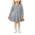 thumbnail image 1 of Baby Girls Long Sleeve Fit and Flare Dress with Ruffle Hem for Family Photos and Daily Wear, 1 of 6