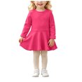 thumbnail image 1 of Baby Girls Long Sleeve Fit and Flare Dress with Ruffle Hem for Family Photos and Daily Wear, 1 of 6