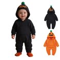 thumbnail image 1 of Baby Girls Long Sleeve Hooded Jumpsuit Pumpkin Halloween Party Clothes Girl Halloween Size 3-6 Months, 1 of 4