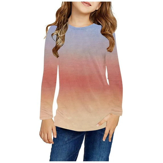 Baby Girls' Long Sleeve Tee T-Shirt Long Sleeve Round-Neck Blouses & Shirts Girls Long Sleeve Prints Shirts Cute Crewnecks Tops Dressy Casual Blouses Clothes Multicolor 5 Years