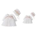 thumbnail image 1 of Baby Girls Long Sleeve Tulle Princess Dress with Hat – Solid Spring/Fall Birthday, Baptism, Christening, Wedding Outfit, 1 of 9