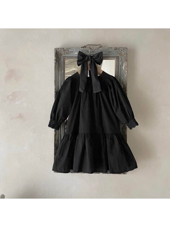 Baby Girls Long Sleeveless Solid Lace Spring Autumn Dress Clothes Party Dress Clothes Girls 6t Girls Holiday Outfits Little Girl Sweater Melon Dress Fir Kids 2yrs Toddler Girl Summer Clothes