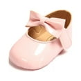 thumbnail image 1 of Baby Girls Mary Jane Ballet Flats PU Shoes Toddler Infant Prewalker First Walkers Dress Crib Shoes, 1 of 6