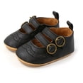 thumbnail image 1 of Baby Girls Mary Jane Flats,Anti-Slip Soft PU Leather Buckle Newborn Toddler Shoes First Walker Cirb Dress Shoes, 1 of 7