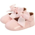 thumbnail image 1 of Baby Girls Mary Jane Flats Anti-Slip Sole Bow Toddler Princess Dress Shoes, 1 of 3