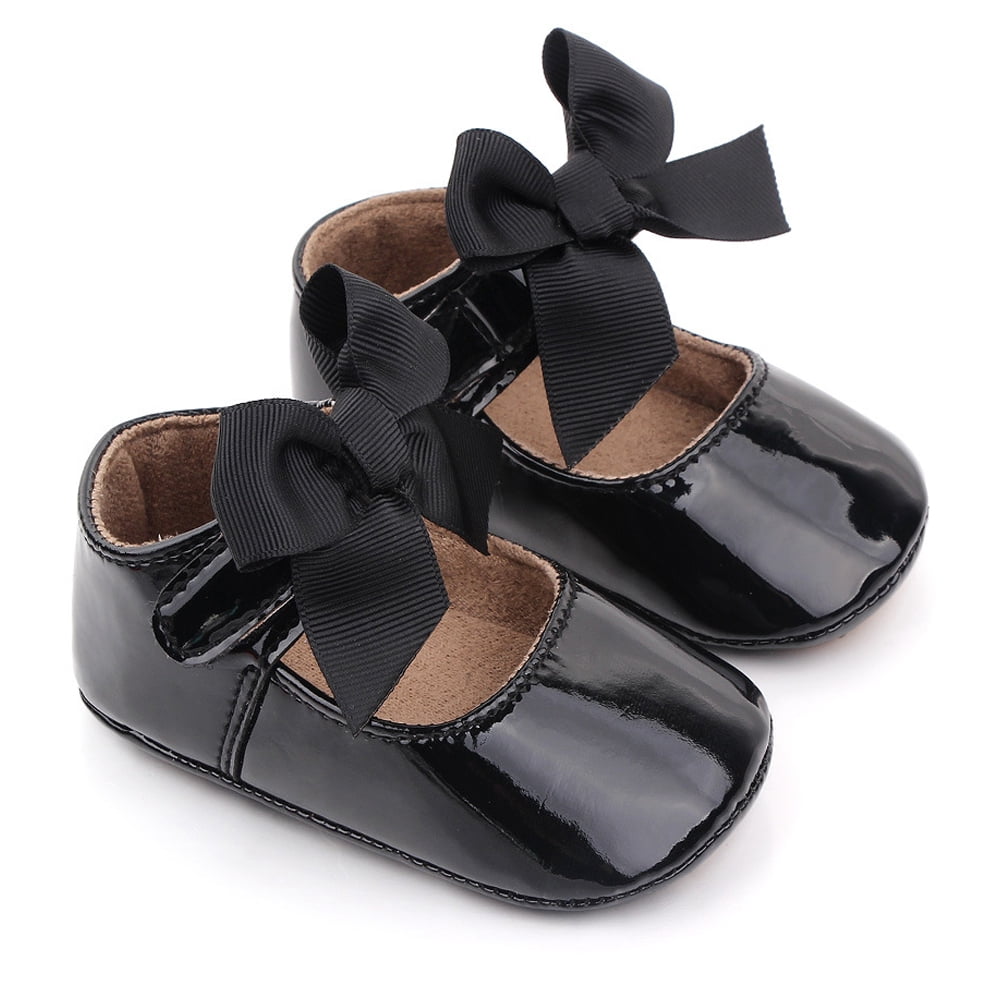 Baby Girls Mary Jane Flats Non Slip Soft Sole PU Leather Newborn Infant