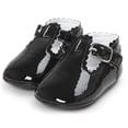 thumbnail image 1 of Baby Girls Mary Jane Flats Shoes with Non-Slip Soft Sole Toddler First Walkers Newborn Princess Dress Shoes Light Baby Sneaker Shoes-Black-11cm, 1 of 5