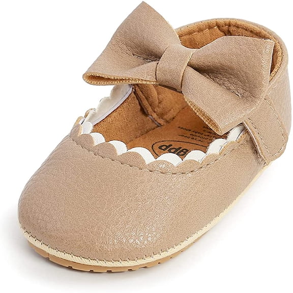 Baby Girls Mary Jane Flats with Bowknot Ballet Slippers Toddler First Walkers Infant Princess Wedding Christmas Dress Shoes