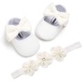 thumbnail image 1 of Baby Girls Mary Jane Flats with Bowknot Flowers,Princess Wedding Dress Ballet Shoes Non-Slip Toddler First Walkers Newborn Crib Shoe, 1 of 7