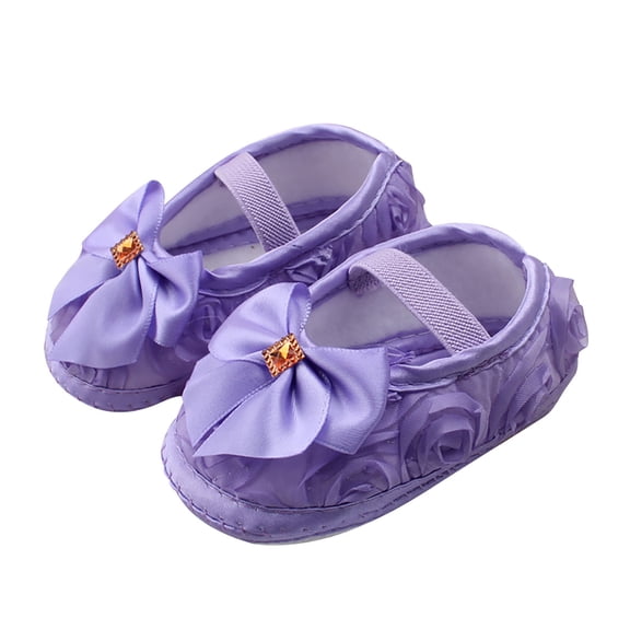 Baby Girls Mary Jane Flats with Bowknot Flowers Soft Newborn Infant First Walkers Crib Shoes Wedding Party Christmas Dress Shoes