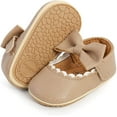 thumbnail image 1 of Baby Girls Mary Jane Flats with Bownot Non Slip Soft Sole PU Leather Newborn Infant Toddler First Walker Cirb Dress Shoes, 1 of 6