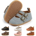 thumbnail image 1 of Baby Girls Mary Jane Flats with Bownot Non Slip Soft Sole PU Leather Newborn Infant Toddler First Walker Cirb Party Christmas Dress Shoes, 1 of 7