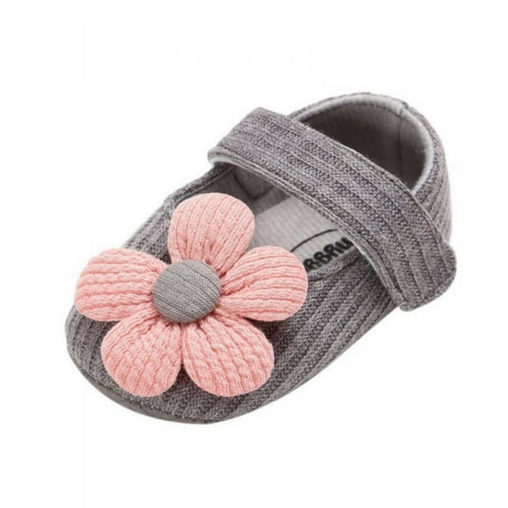 Baby Girls Mary Jane Flower Pincess Prewalker Christening Baptism Crib Shoes
