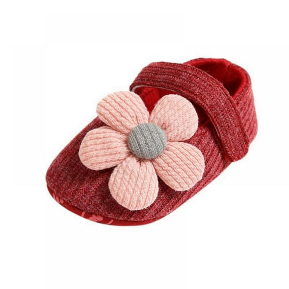 Baby Girls Mary Jane Flower Pincess Prewalker Christening Baptism Crib Shoes